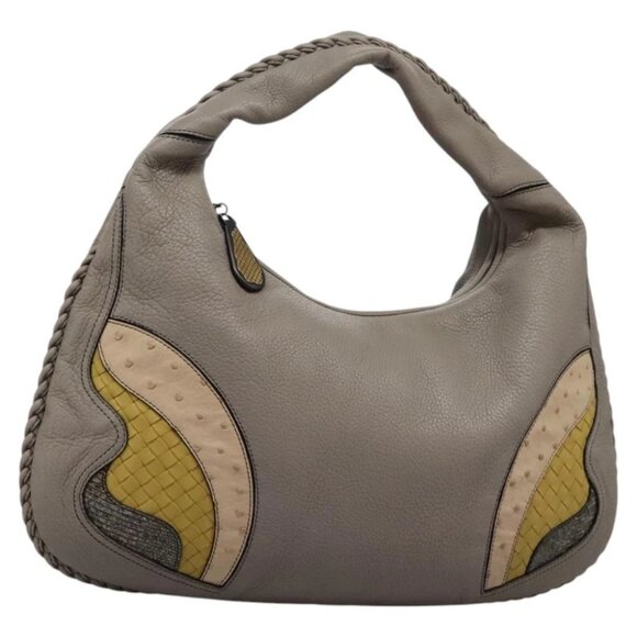 BOTTEGA VENETA Hand Bag Leather Gray Auth PP359AV - Picture 1 of 16